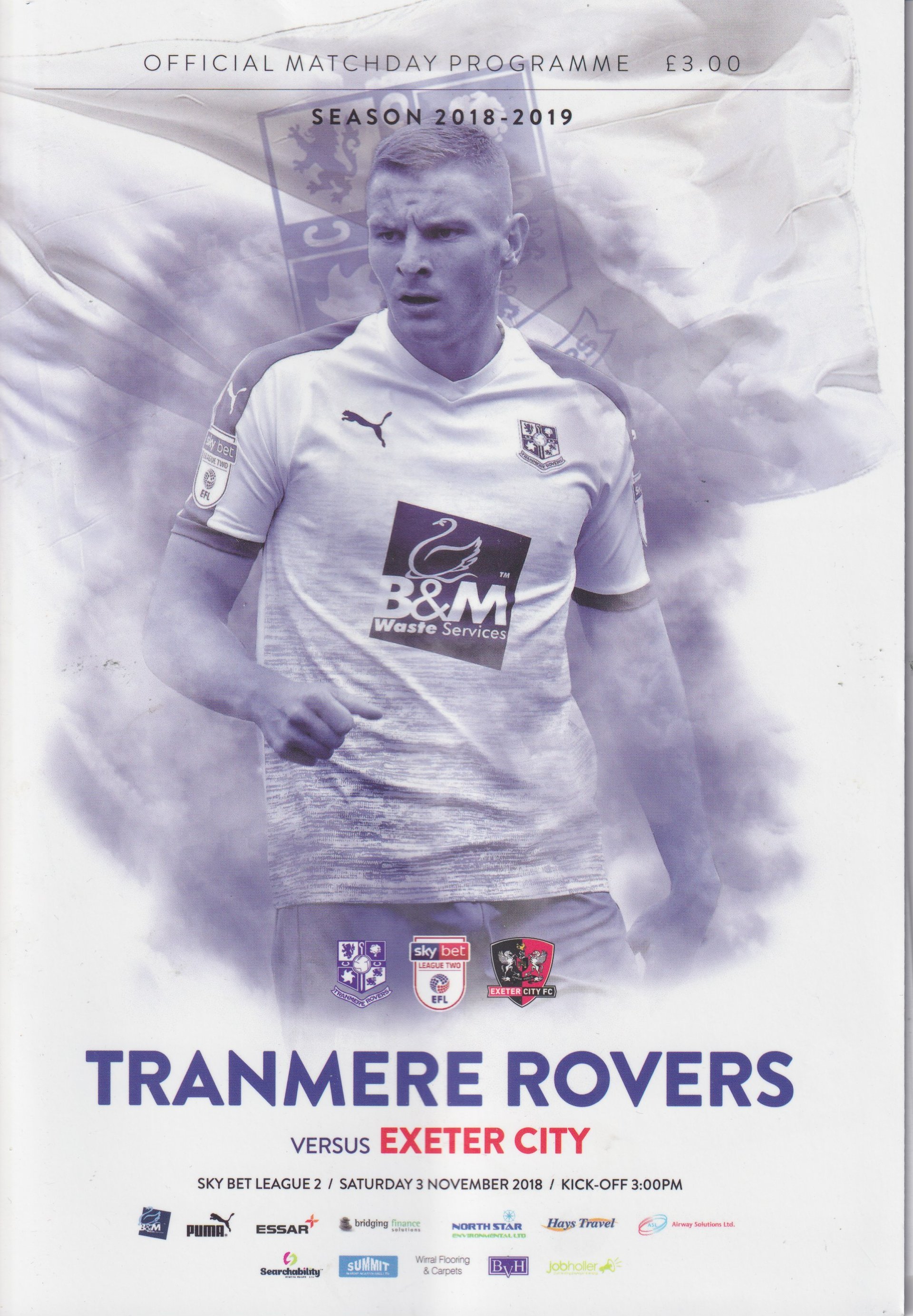Tranmere Rovers v Exeter City match programme